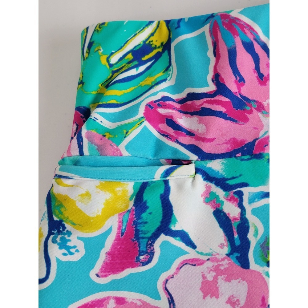 Aryeh Women's XL Blue Floral Tiered Ruffle Skort Athletic Tennis Golf Pickleball - Picture 5 of 11